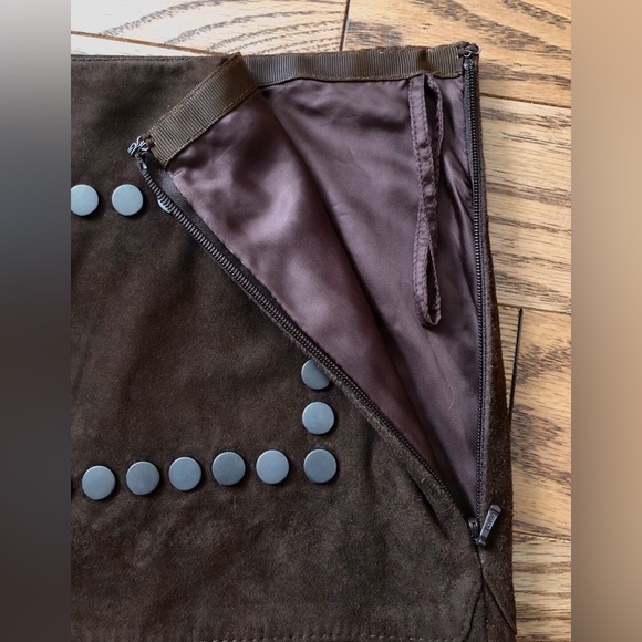 Haute Hippie Brown Suede Fringed Mini Skirt | Size XXS - Picture 3 of 5